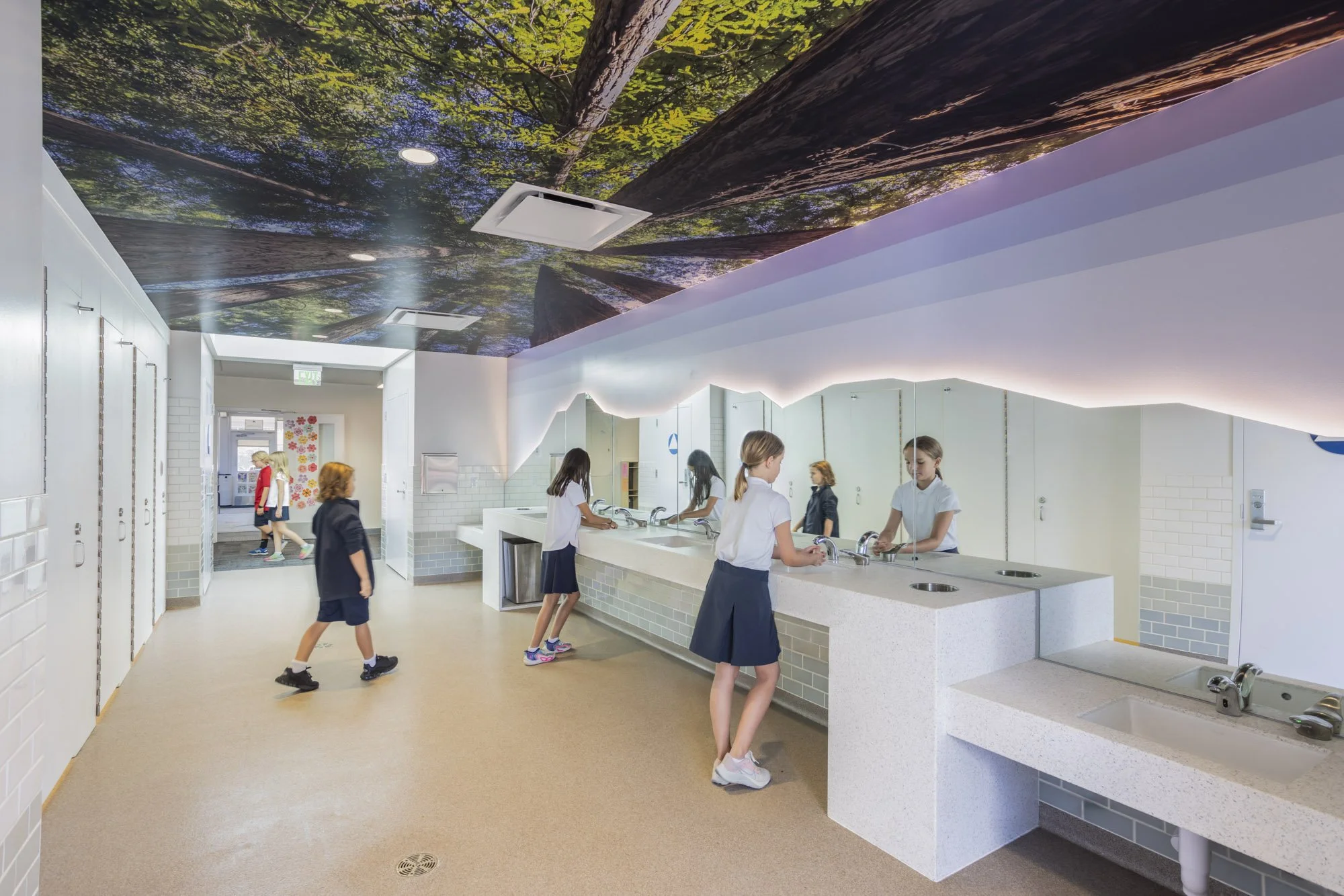 Gender Neutral Restroom at Mt Tam School by Michael Heacock Architects Marin Mill Valley California