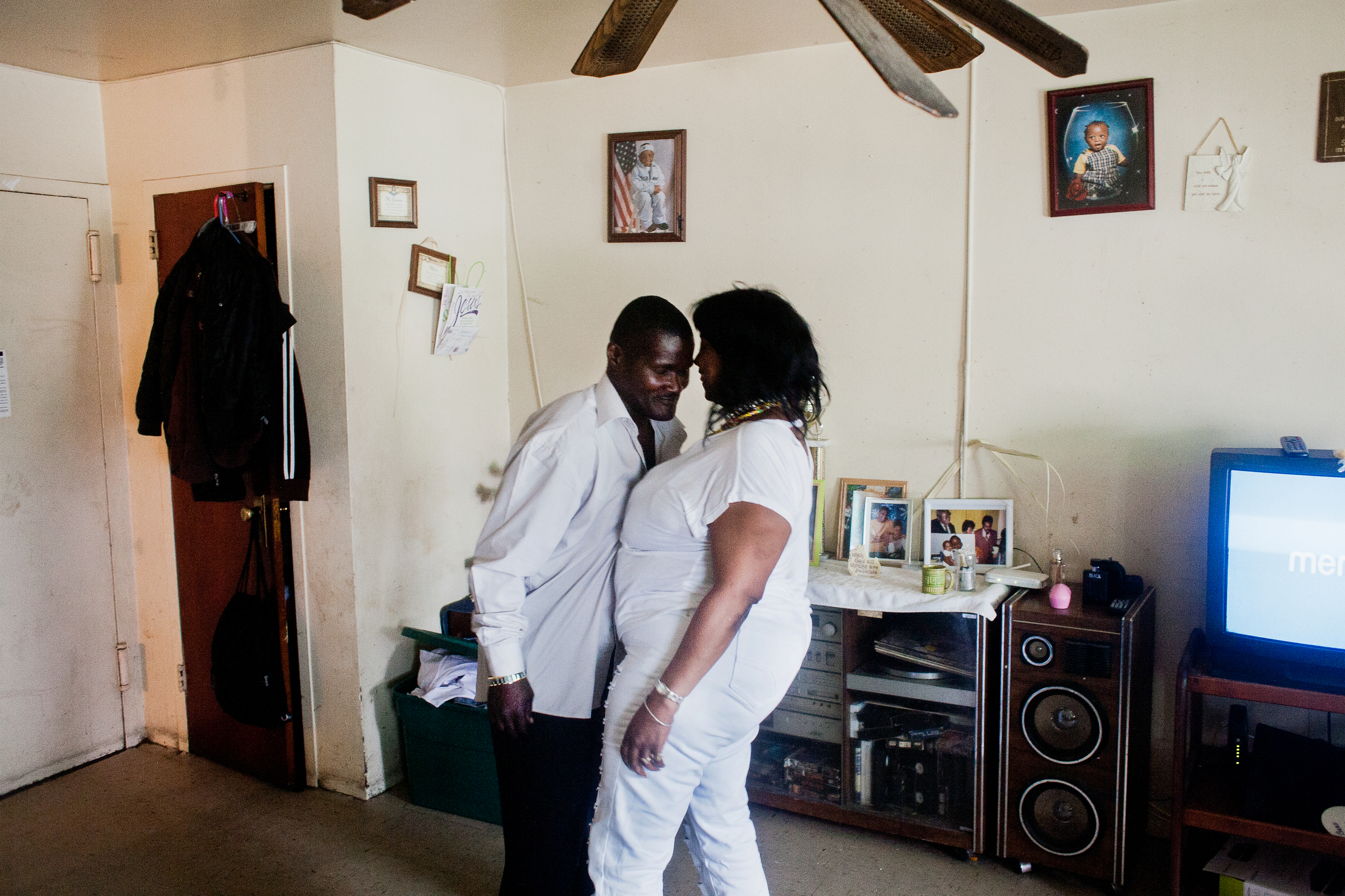 April and Calvin dance in the Tompkins apartment, 2010.