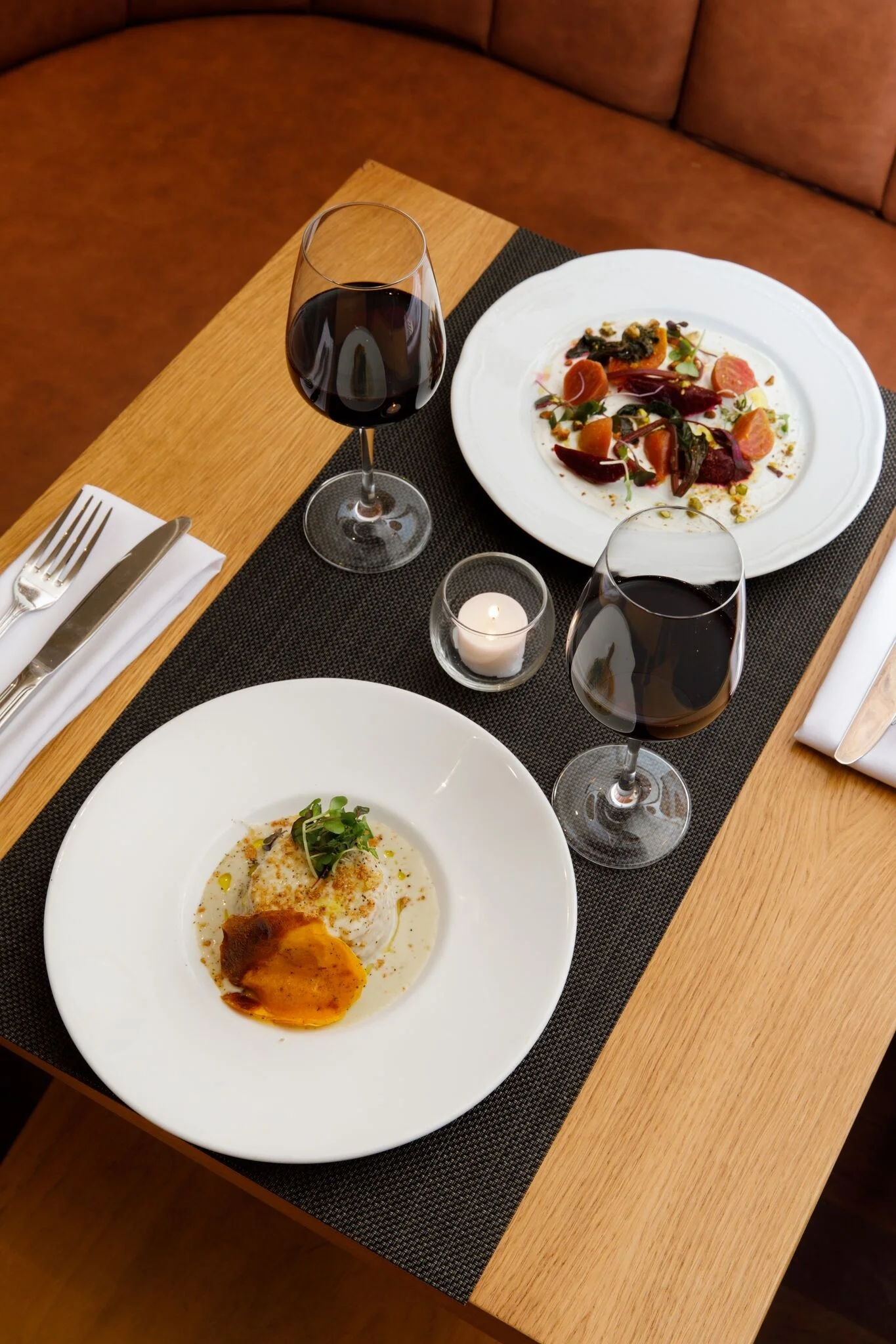 Two dishes paired with red wine. Tarallucci e Vino - East Village.