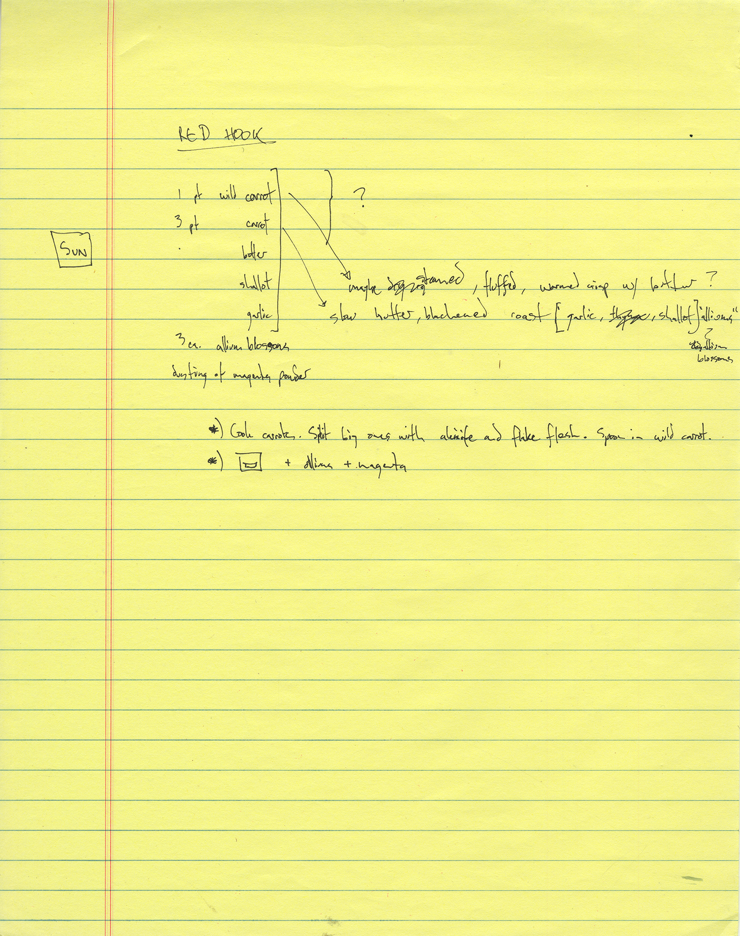  Process Notes, ink on legal pad, 8.5 x 11 in.,&nbsp;Brooklyn, NY (2015) 