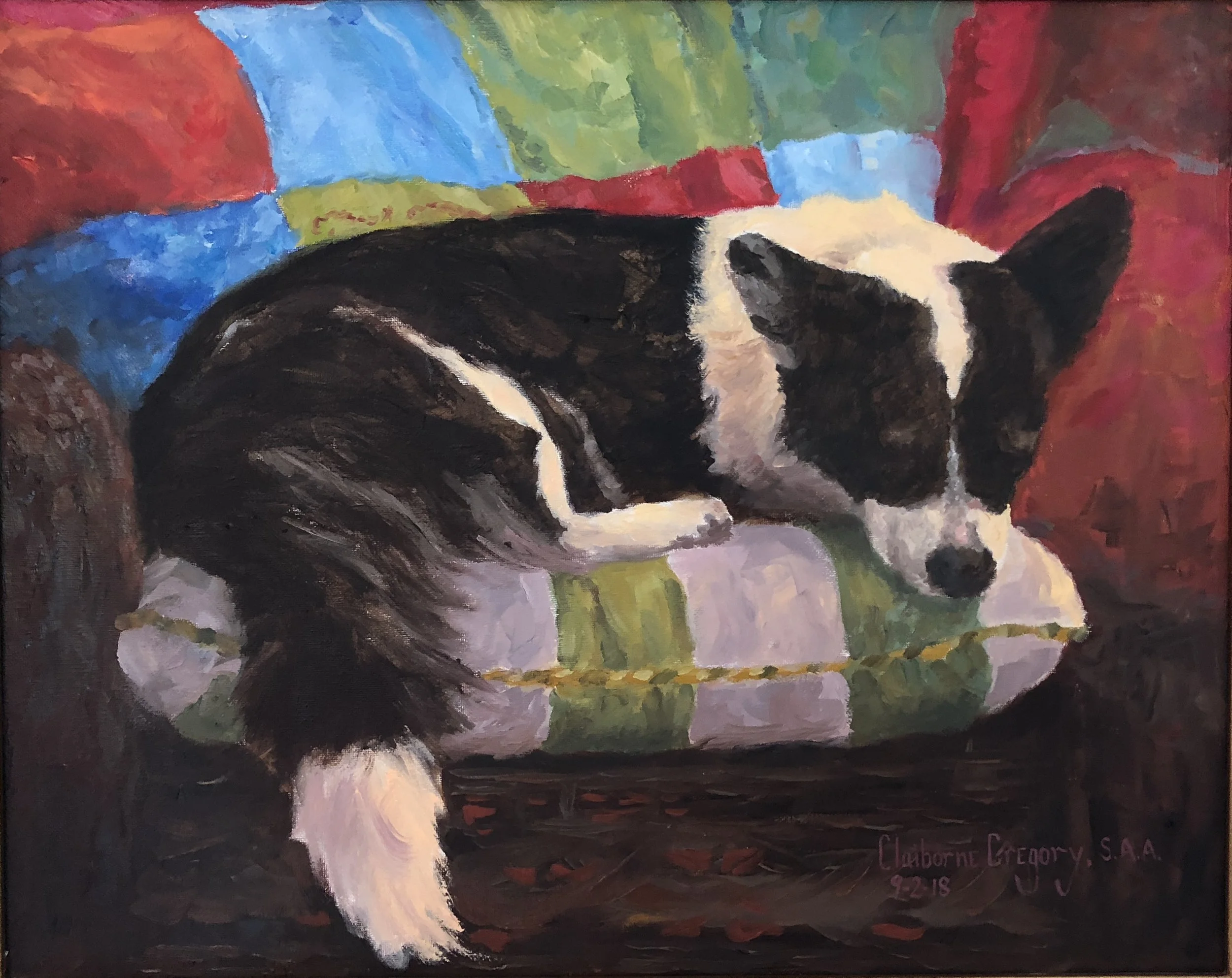 Hazel, The Welsh Cardigan Corgi, Napping