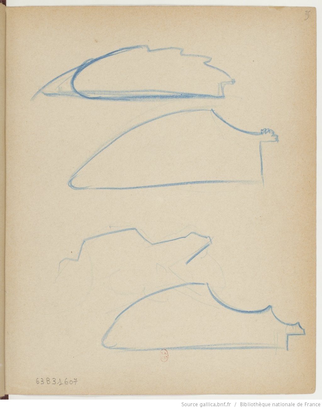 Рис.3 Эдгар Дега, Записная книжка 9, стр.25, 1877-83.