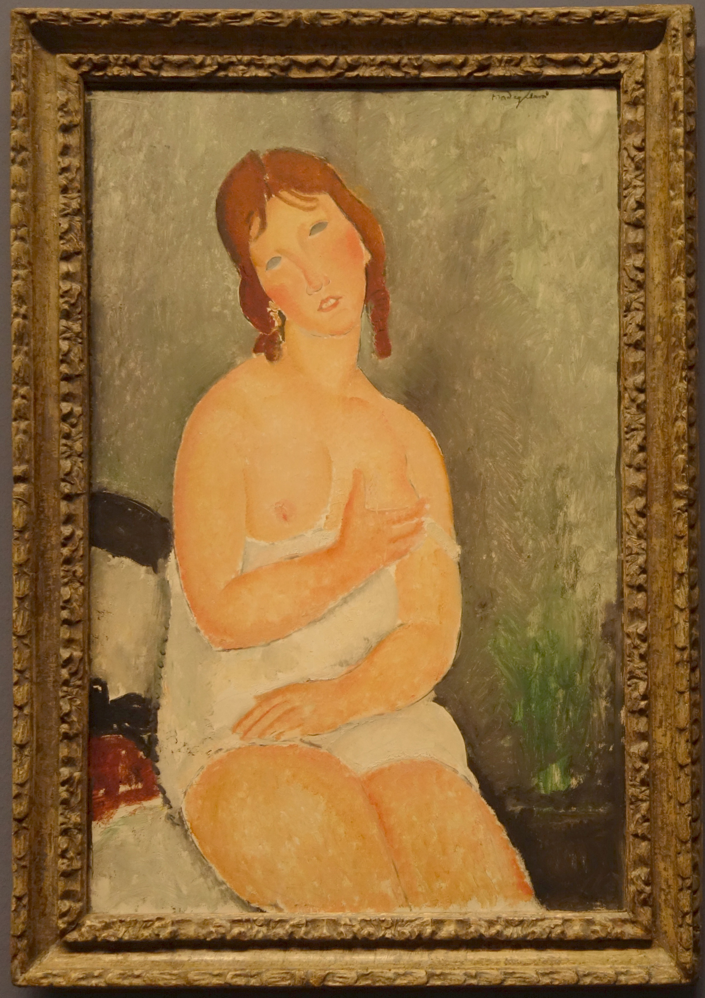 Рис.16 Амедео Модильяни "Девушка в сорочке" (1918, Albertina)