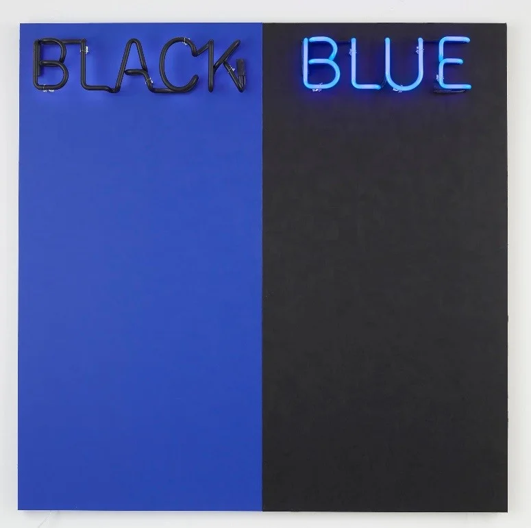 Deborah Kass, Black and Blue #2 , 2015. mixed media,72 x 72 inches; 182.9 x 182.9 cm; ©Deborah Kass