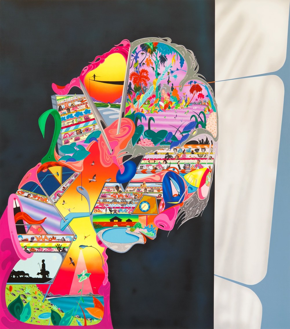 Erik Parker , Tastemaker, 2015, acrylic on canvas, 90 x 80 inches, 228.6 x 203.2 cm