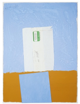 The Irregular Heart, 1974. Acrylic, pasted cardboard, pasted papers, and clear plastic tape on upson board 25 1/2 x 19 1/2 inches. Artwork © Dedalus Foundation Inc. / Licensed by VAGA, New York.