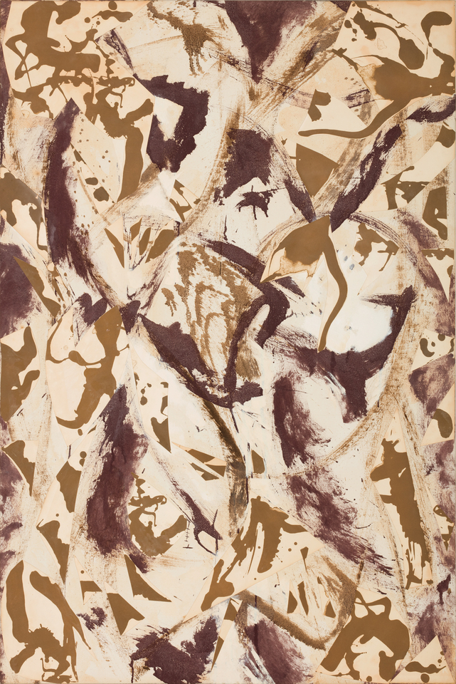 Lee Krasner, The Farthest Point , 1981, oil on paper collage on canvas, 56 3/4 x 37 1/4 inches144.1 x 94.6 cm © 2016 The Pollock Krasner Foundation / Artists Rights Society (ARS), New York.