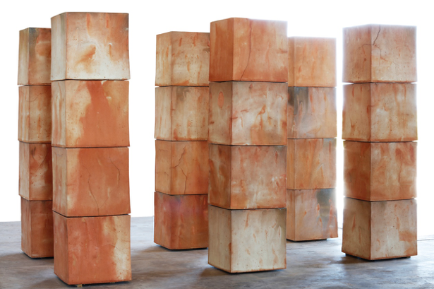View of Bosco Sodi’s clay cubes at Fundación Casa Wabi, Oaxaca Mexico. Photo credit: Michel Zabé