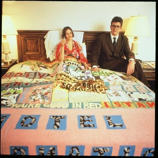 Tracey Emin and Jay Jopling, with Emin’s work Hotel International , at The Gramercy International Art Fair in 1994. Image Courtesy of Art in America.