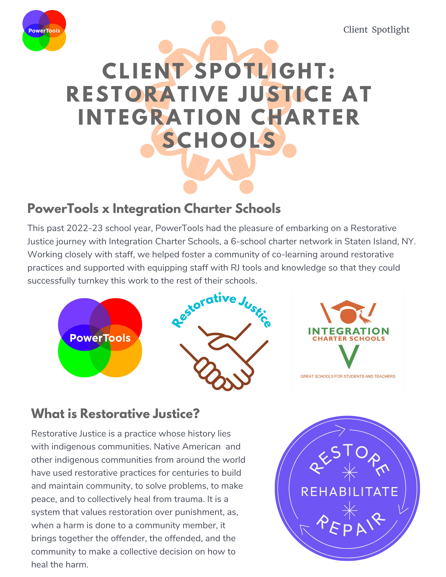 Client Spotlight: Restorative Justice at Integration Charter Schools ...