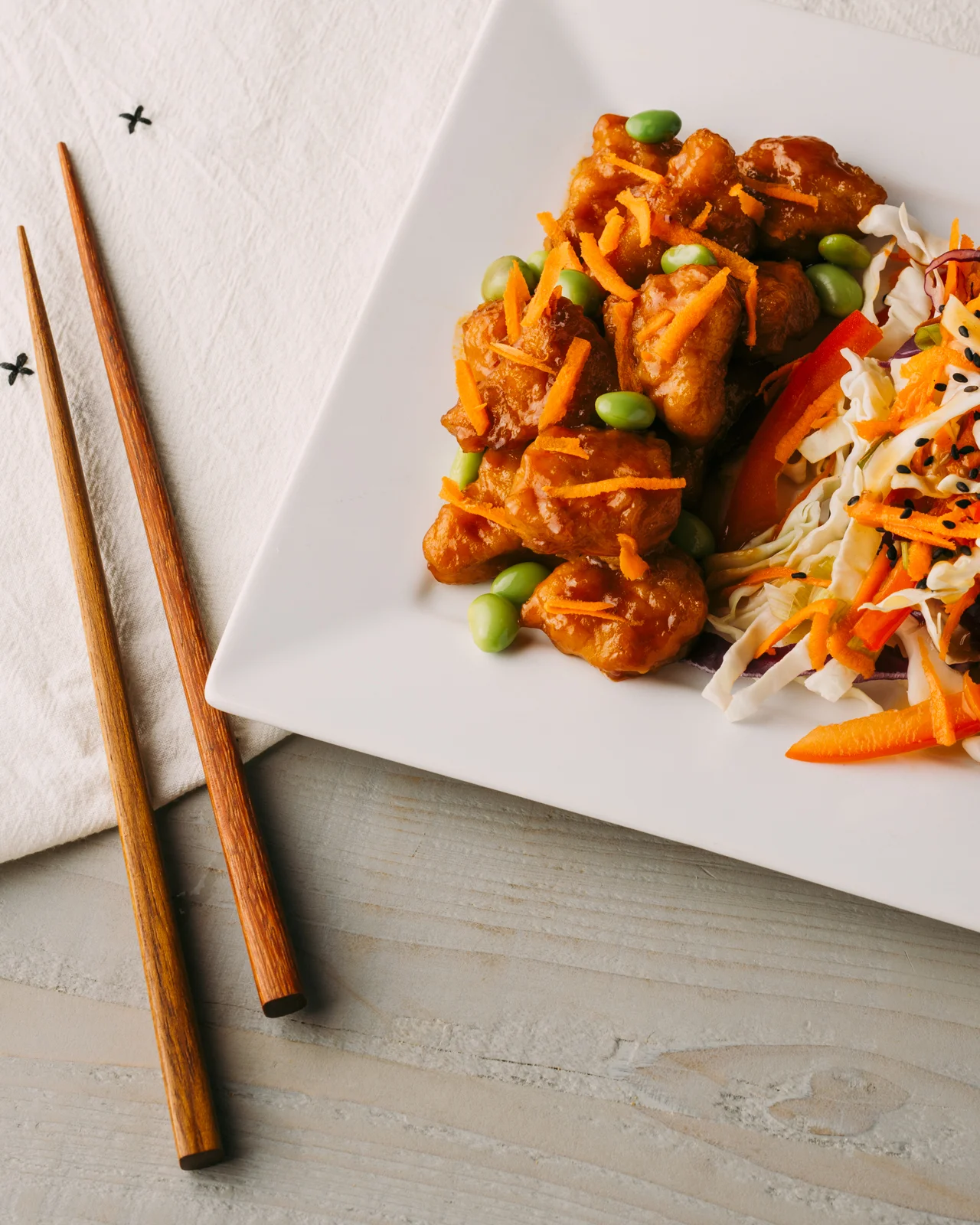 Kroger- Orange Chicken With Sesame Salad