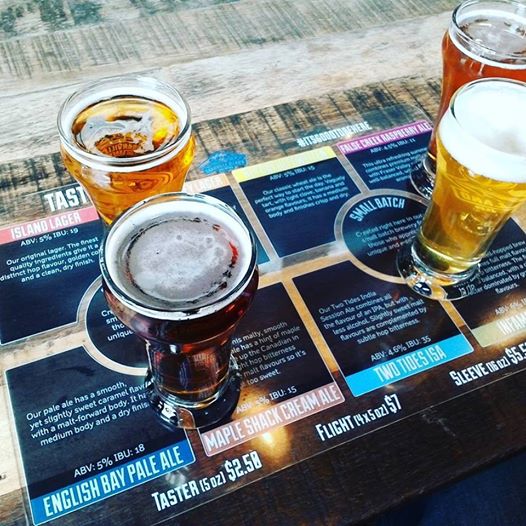 I believe I sampled the Maple Shack Cream Ale, the English Pale Ale, the False Creek Raspberry Ale and... the Surprise Ale I suppose! 