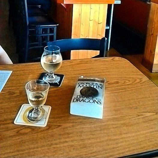 Jenna and I caught up on some reading while sipping mead, beer and cider at the Skep and Skein. 