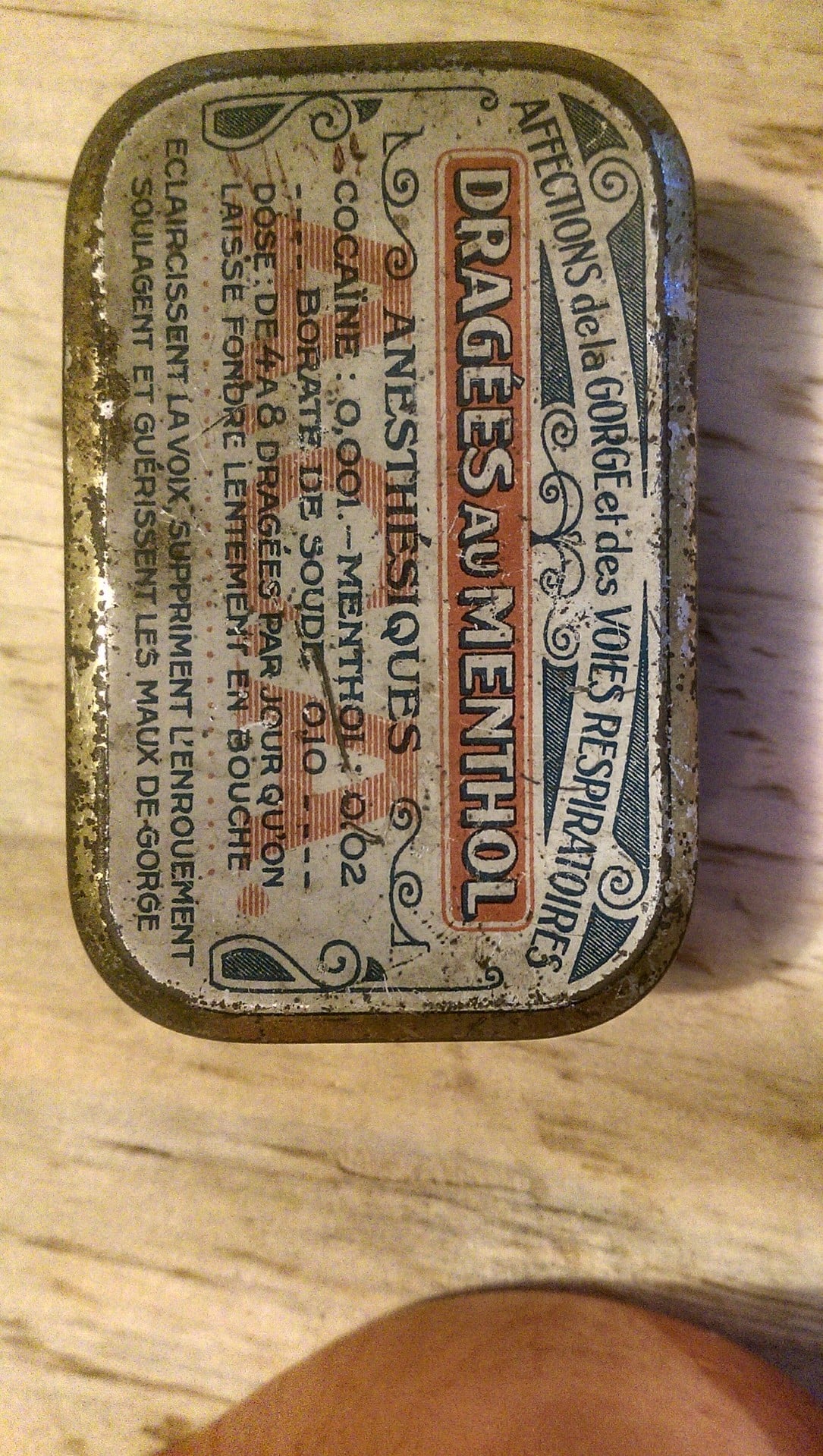 Antique Cocaine Pastille Tin Circa 1900