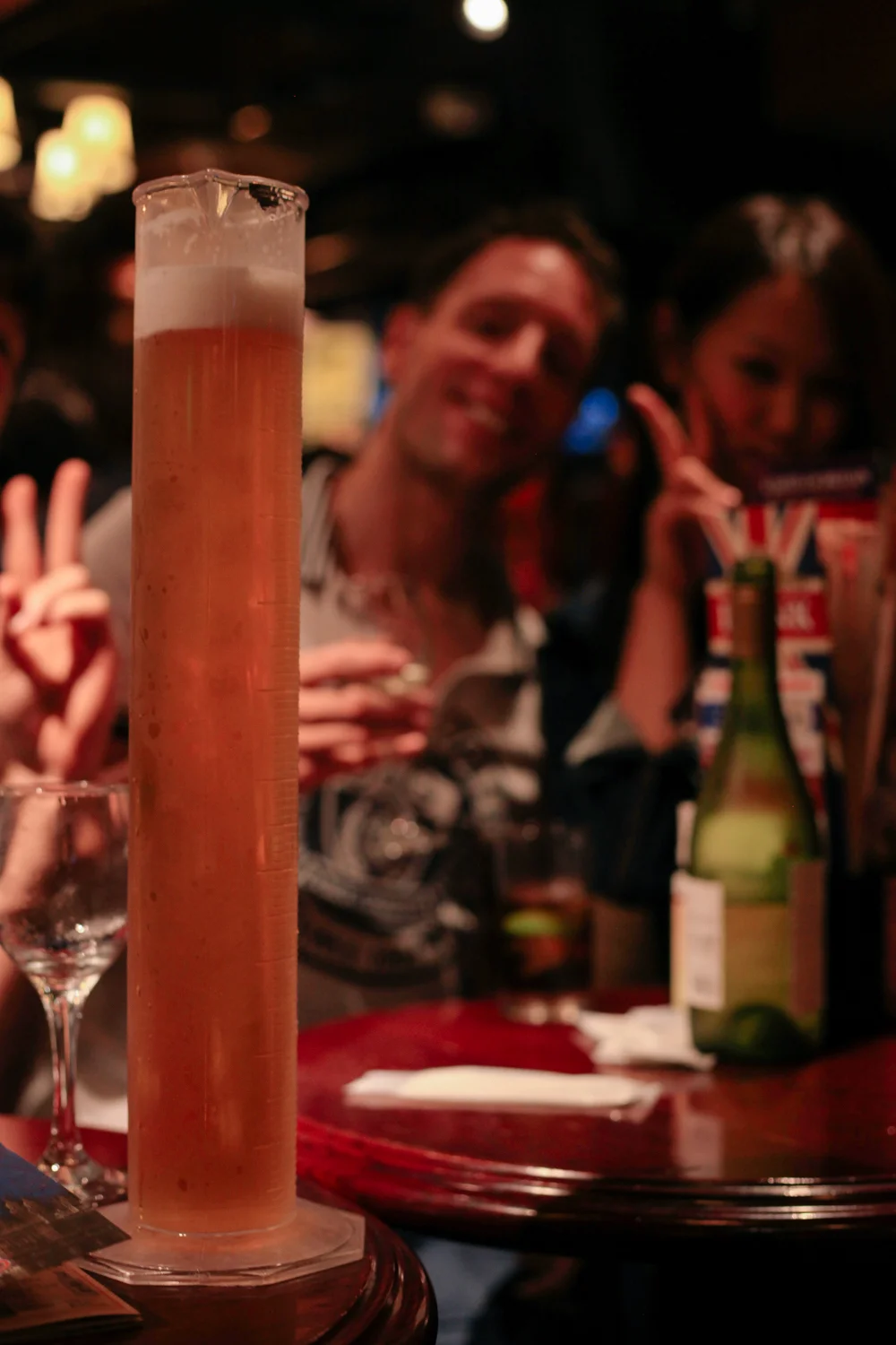 You can make out a picture of Chris in the back round. He's been living in Japan for over 10 years and apparently is knighted. 