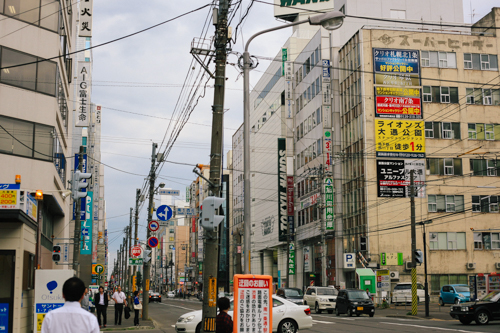 Street shot of downtown Sapporo. Nice and grimy -- like Portland!
