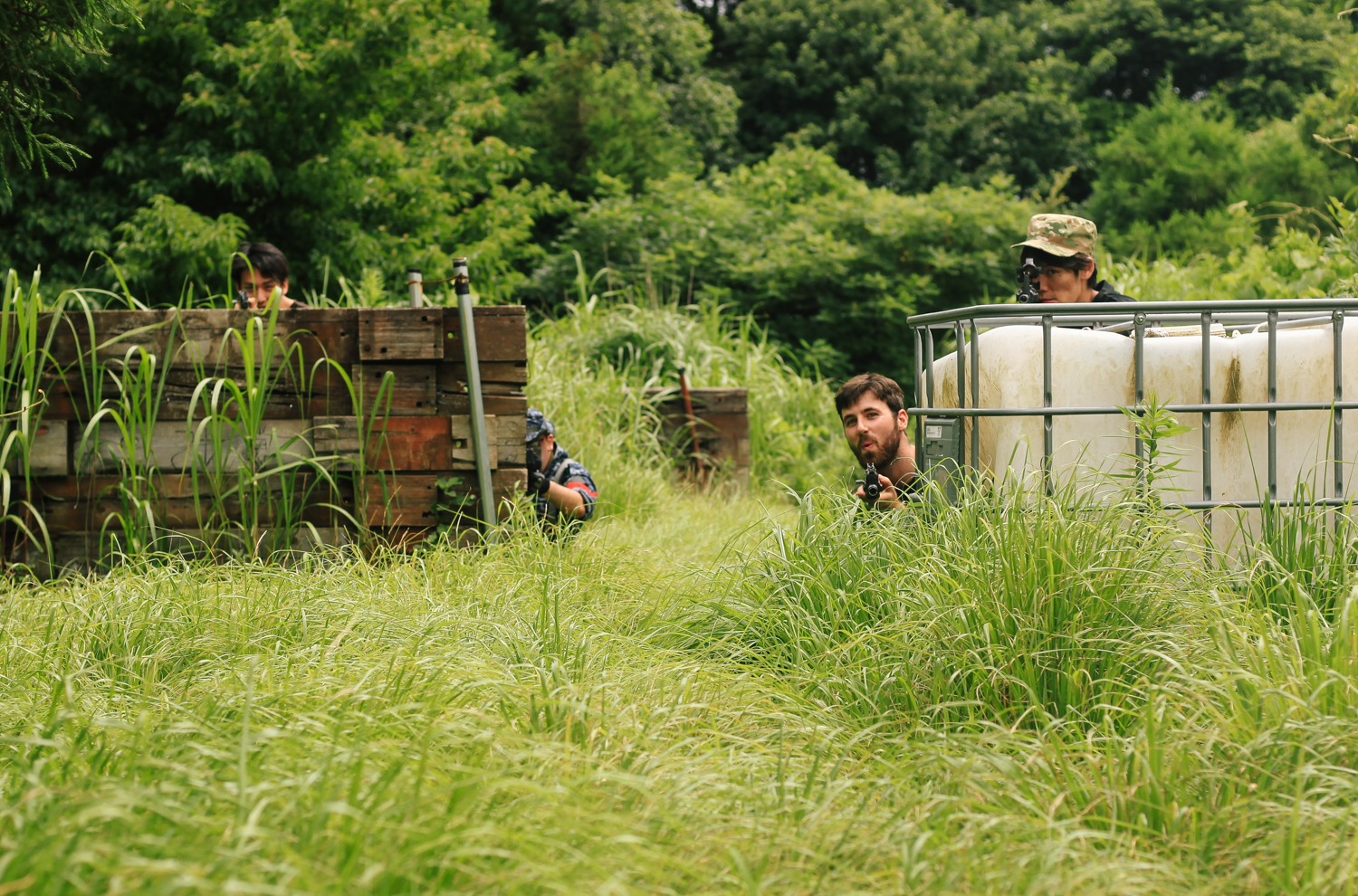 The Japanese are much more sneaky in the war zone than silly American as seen in this photograph.