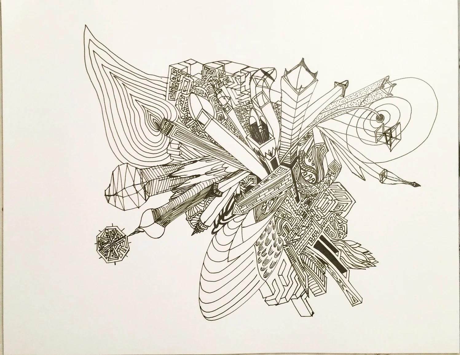 Towers - Pen on Paper 11x14"