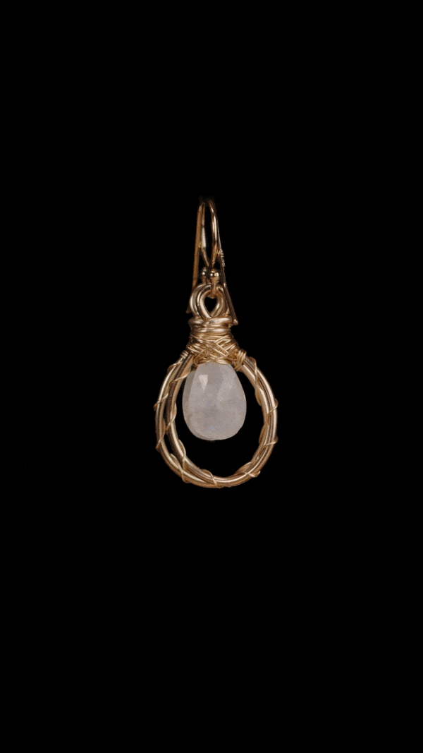 Moonstone Tiny Drop Earrings