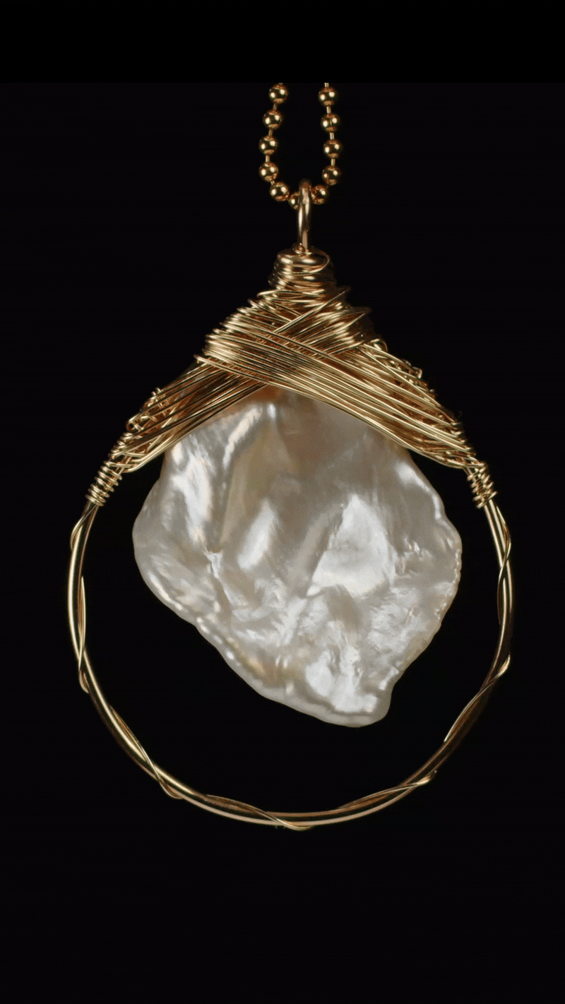 White Keshi Pearl Pendant