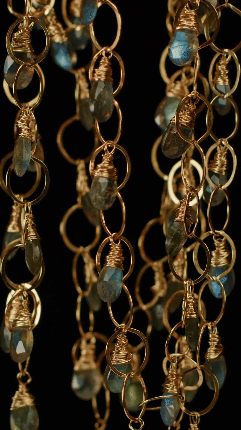 Long Layering Labradorite Necklace