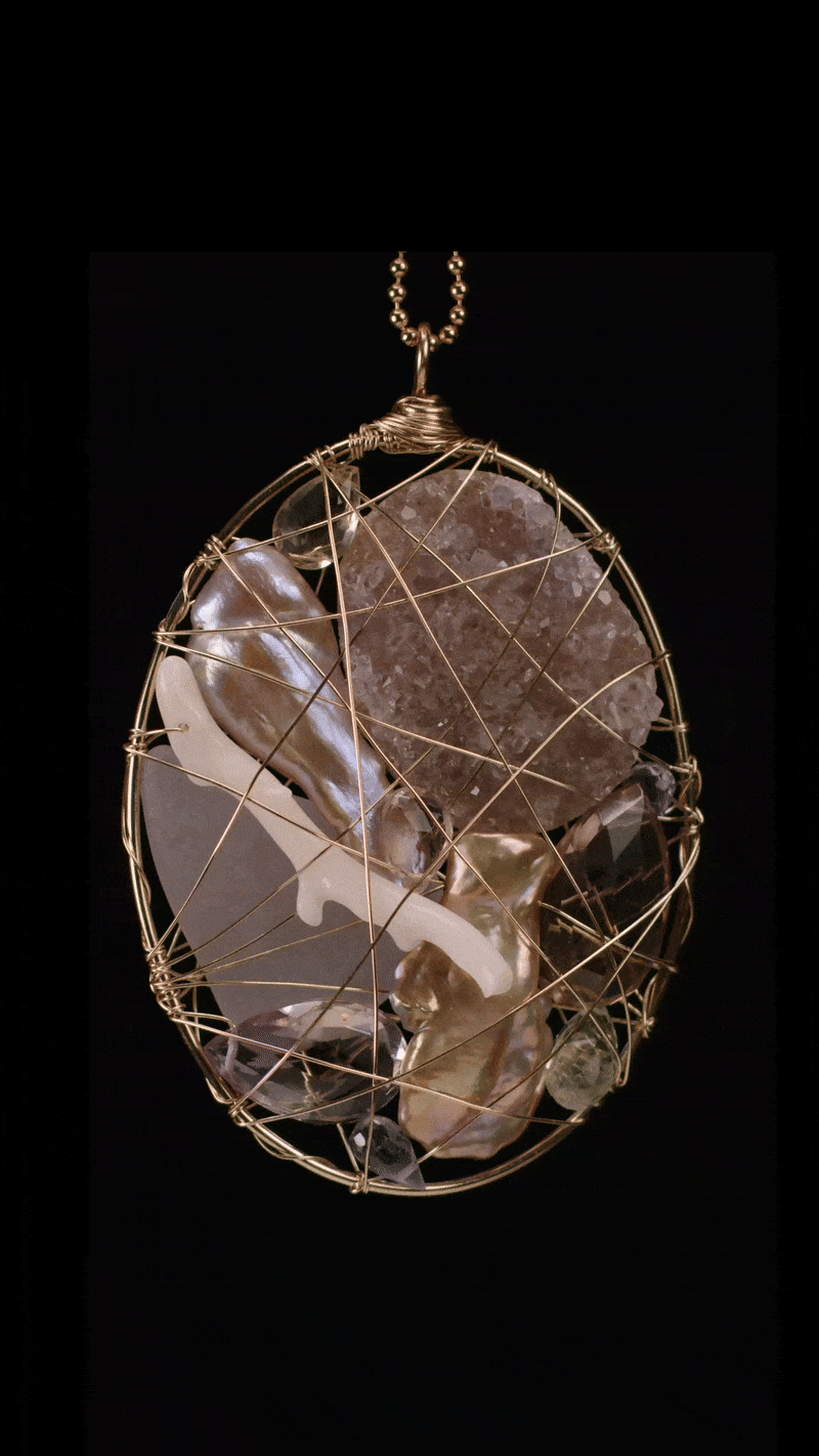 Mauve Dusk Treasure Pendant Necklace