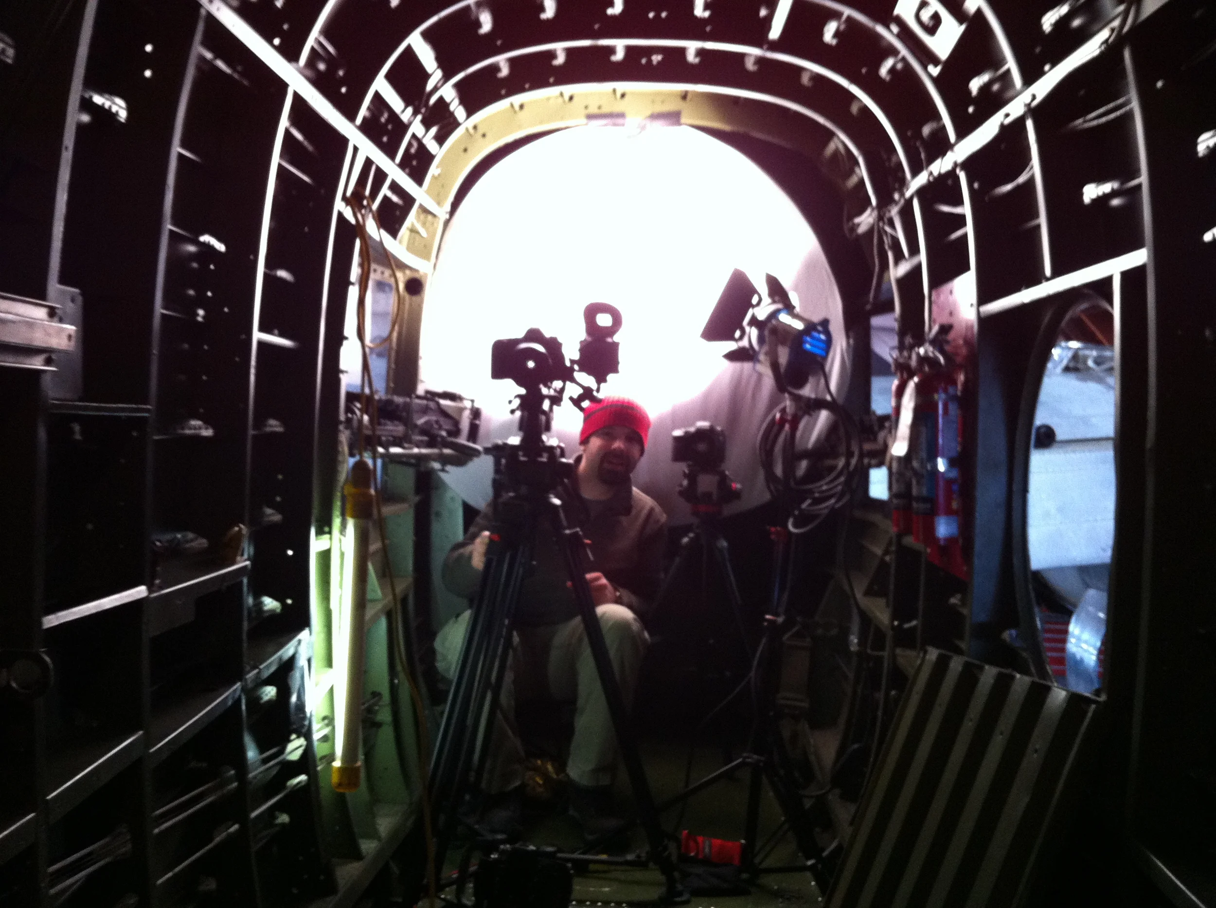 Ross inside the B-25 cargo area. CAF Minneapolis, MN