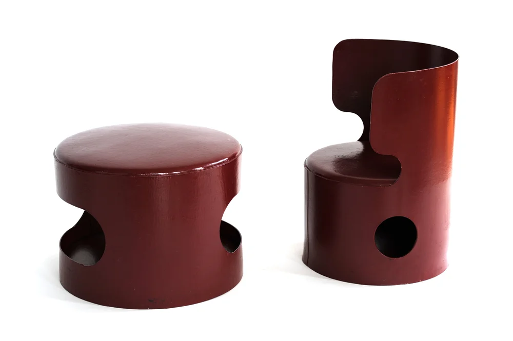 Desk and chair by Jean Louis Avril, 1967. Molded celloderne and lacquered cardboard. Photo by Lora Appleton.&nbsp;