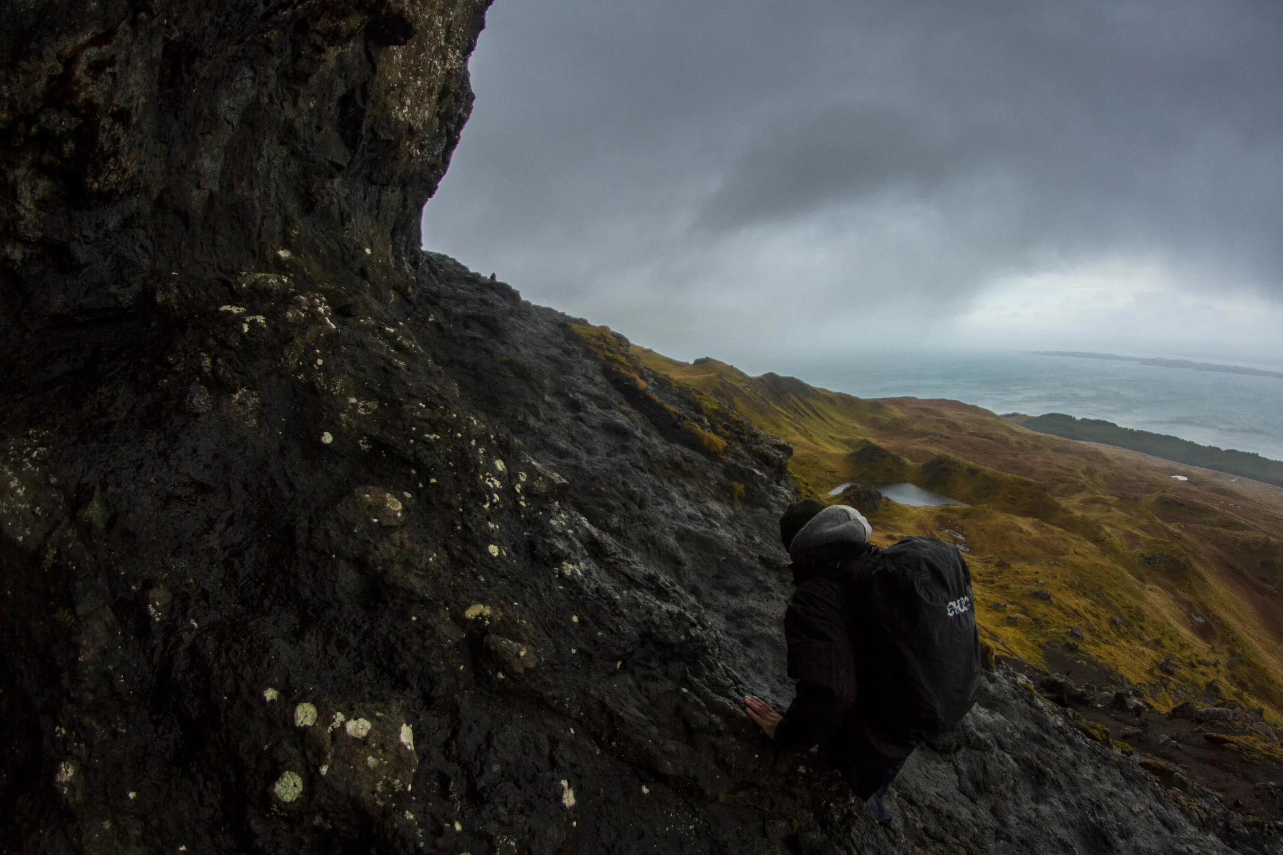Scrambling underneath the pinnacle 