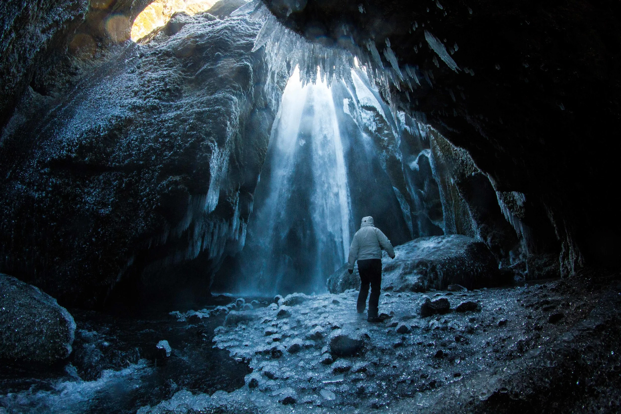 Gljúfurárfoss, a waterfall in a cave