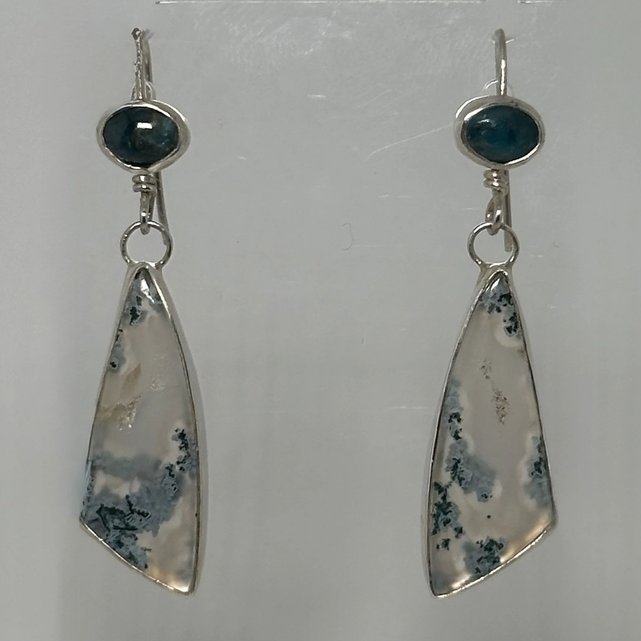 Moss Agate and Apatite earrings