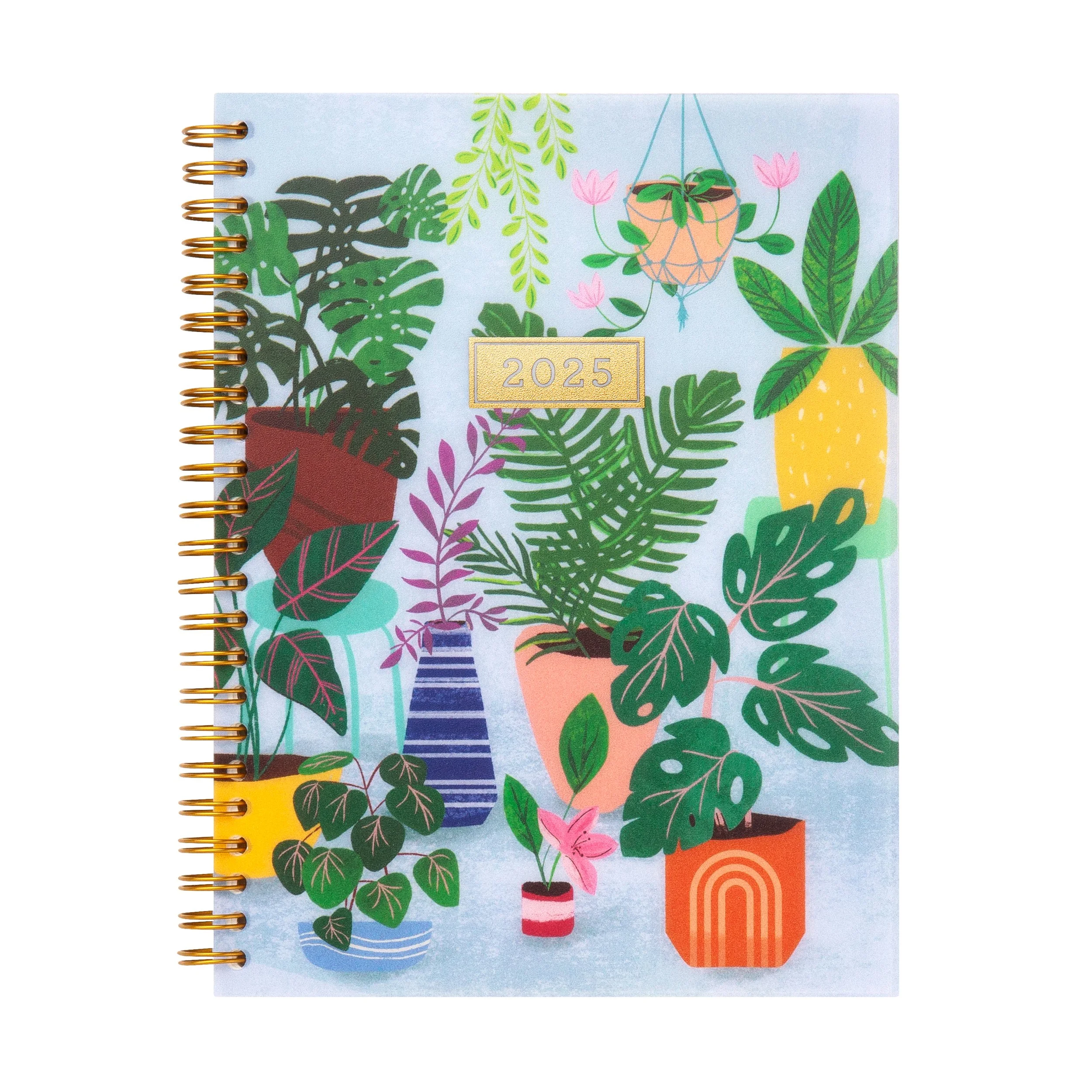   2025 Mintgreen Monthly/Weekly Poly Medium Planner Houseplants 6.5" x 8"  