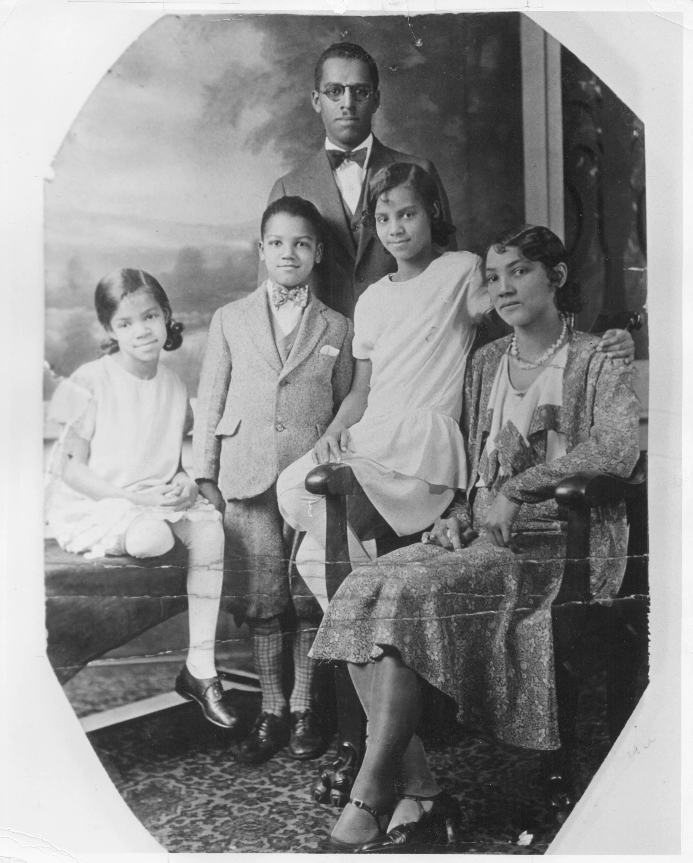 The Young family: Parents Whitney Sr. and Laura, children Eleanor, Whitney, and Arnita