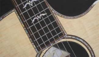 "ABSTRACTLY ACOUSTIC" Third in the guitar series, this my up-close take on a very nice Taylor Acoustic. Giclee Print - Image size approx. 21.5" w x 12.5" h, signed and numbered edition of 200. Price $175.00 includes shipping within the continental US. The Original Water Color is also available - see the ORIGINALS Section for details.