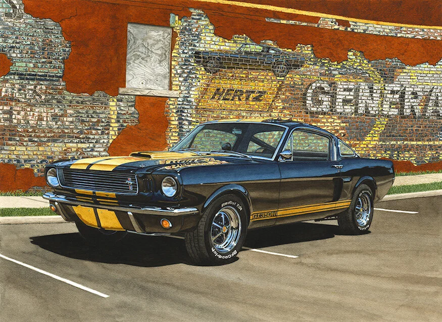 American Car Print Ford Mustang Automotive Art