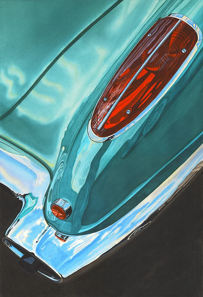 Corvettes, Abstract 60, Automotive Art, Automotive Fine Art, Prints, 1960 Corvette, Corvette Art, Corvette Prints