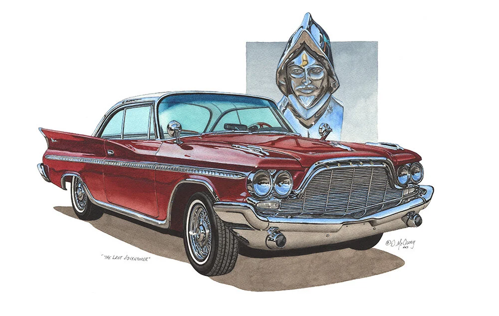 American Cars, The Last Adventurer, Automotive Art, Automotive Fine Art, DeSoto, DeSoto Adventurer, DeSoto Art, Mopar, Fins and Chrome, Classic Cars, Classic DeSotos,