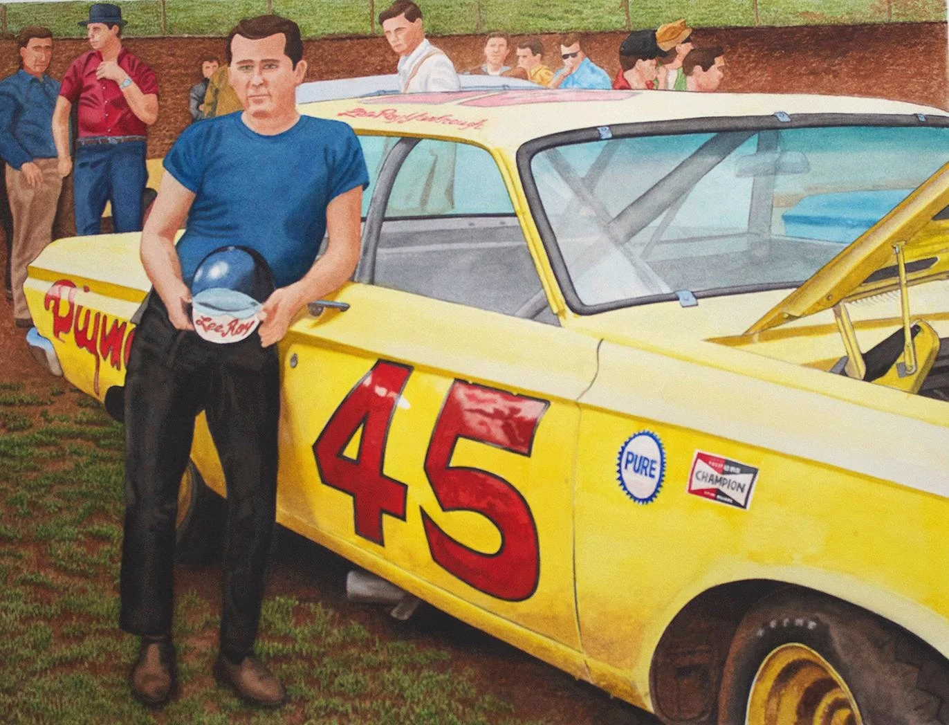 Automotive Art, Originals, The Day I Met LeeRoy, LeeRoy Yarbrough, Stock Car Racing, Racing Art, Historic Stock Cars, Historic NASCAR,