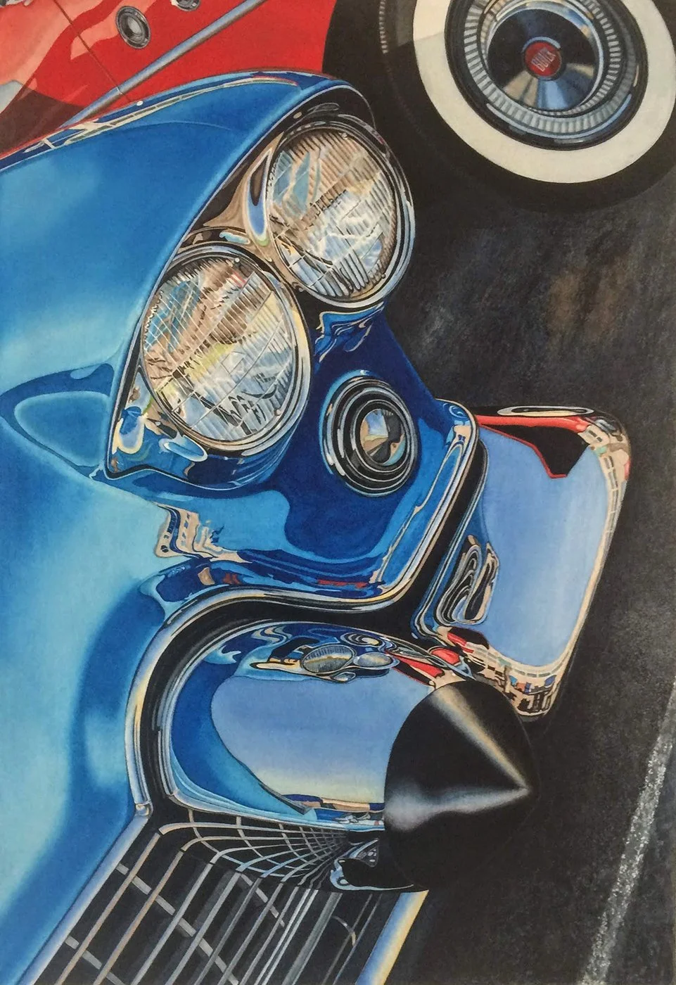 American Cars, Rhapsody in Blue, Automotive Art, Automotive Fine Art, Cadillac, Cadillac Eldorado Brougham, Cadillac Art