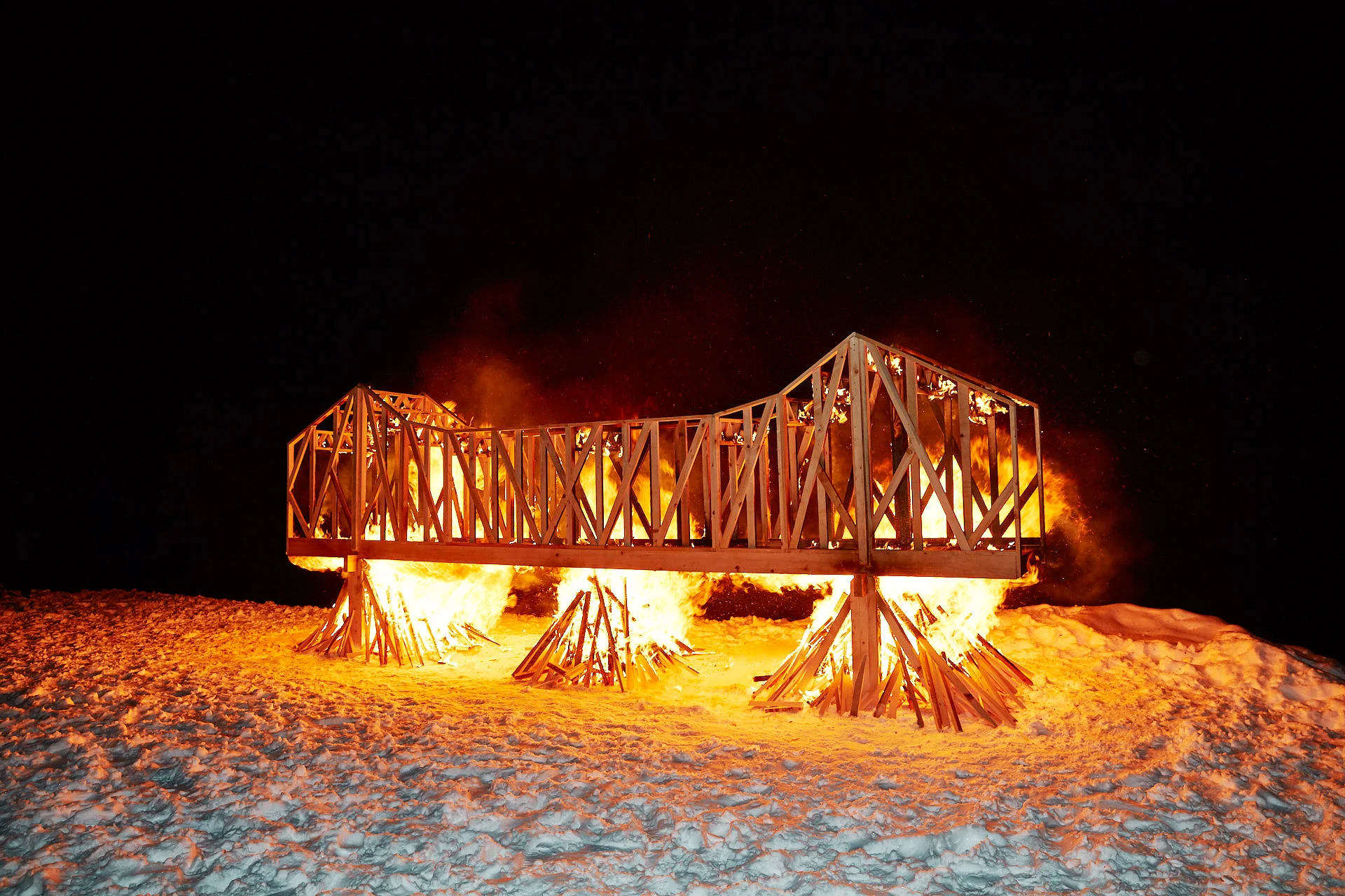 Burned Bridge, 2019 Part of Elevation 1049: Frequencies Gstaad, Switzerland