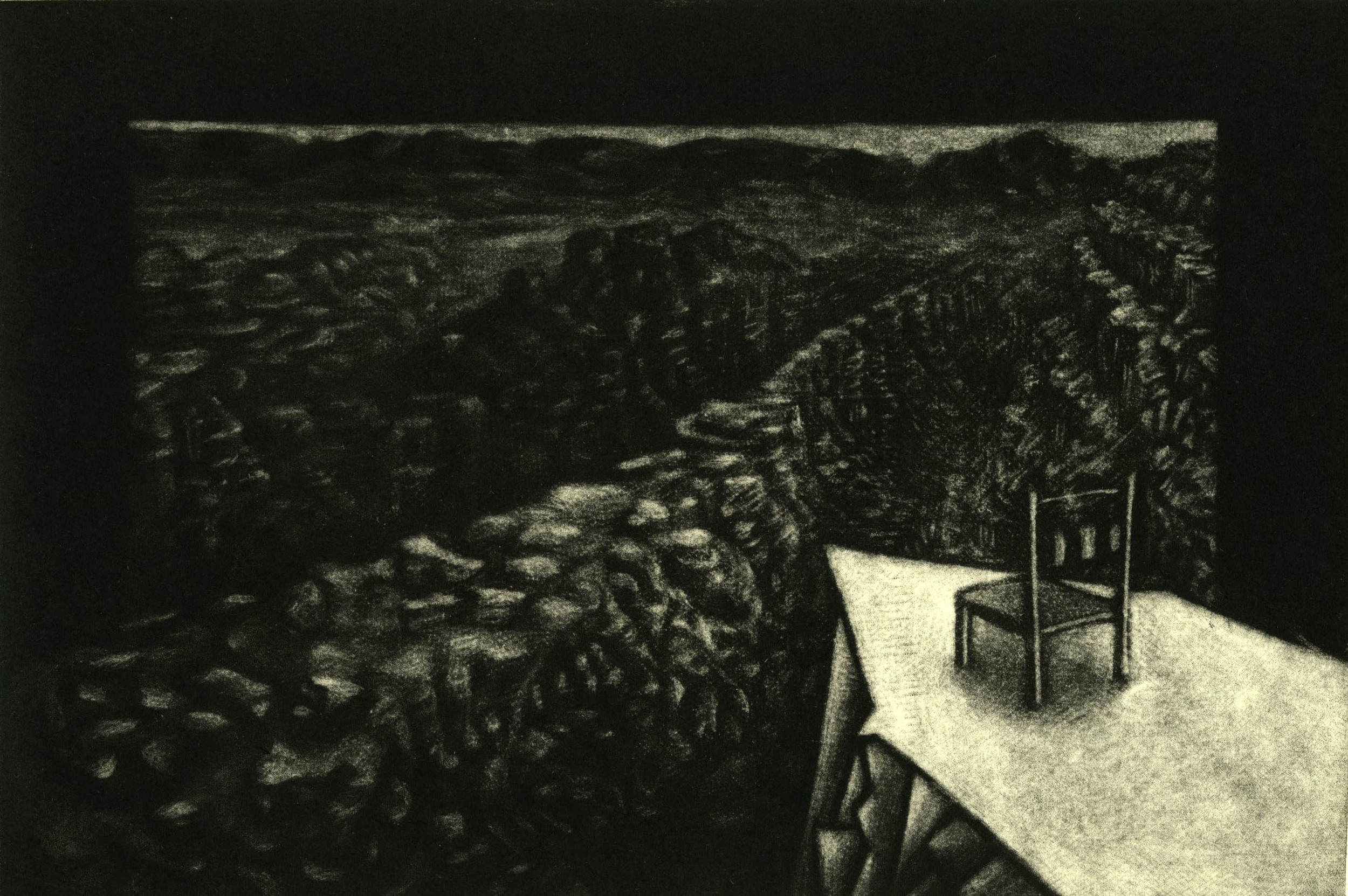 Edge, Mezzotint, 7x11 in. 2014.