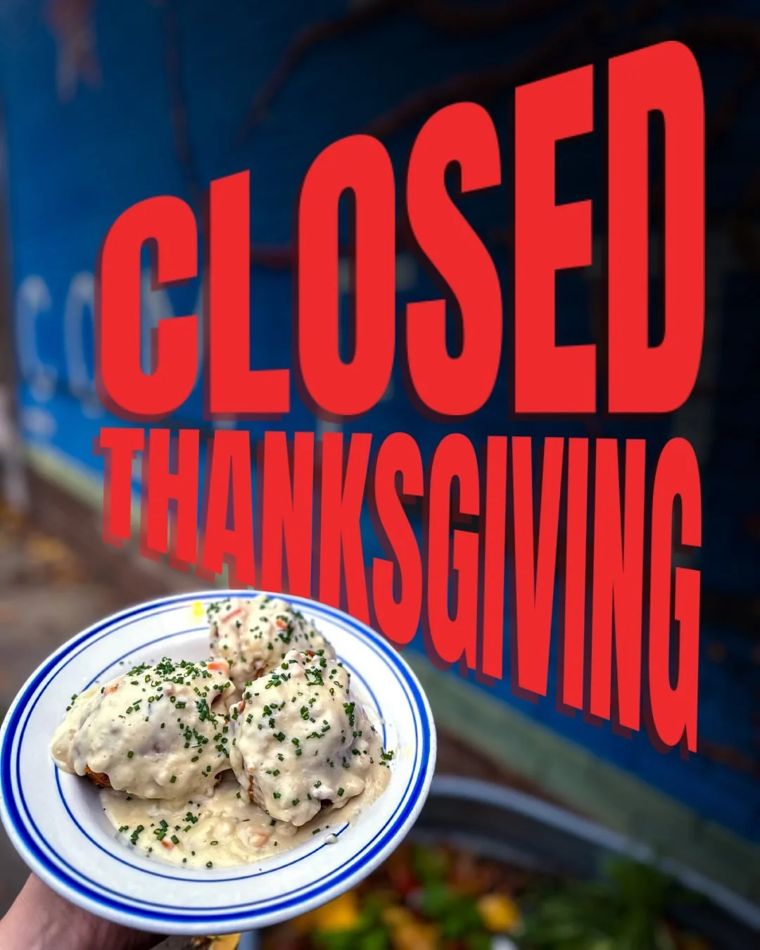 THANKSGIVING

We&rsquo;ll be closed that day BUT:
🦃 Open Wednesday for all your COMPACT TURKEY DINNER needs
🥧 @honeypie_bakeshop is still taking emergency orders for your PIE needs 
🍳 Open Friday at 9am for all your BLACK FRIDAY needs

All around,