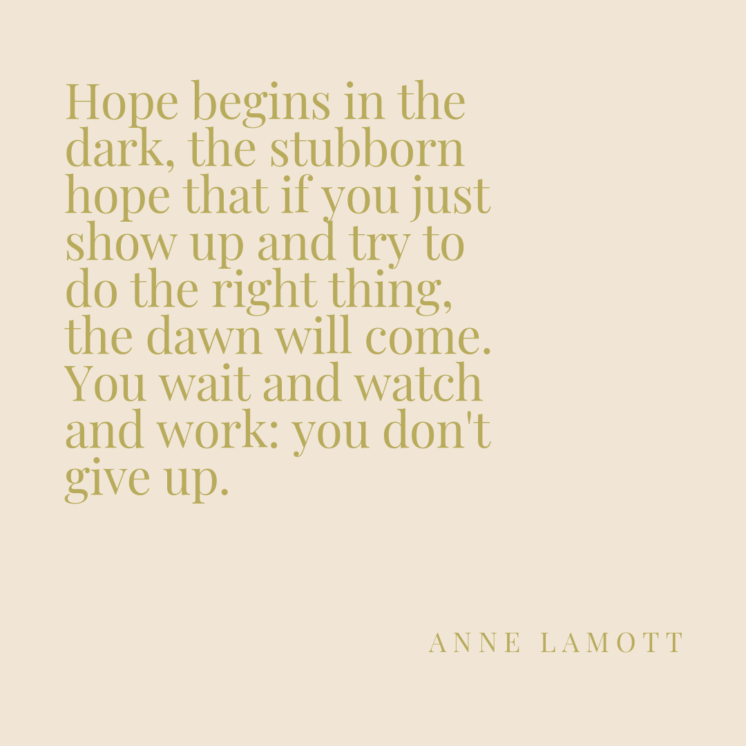 “Hope begins in the dark, the stubborn hope that if you just show up and try to do the right thing, the dawn will come. You wait and watch and work_ you don't give up.”-3.png
