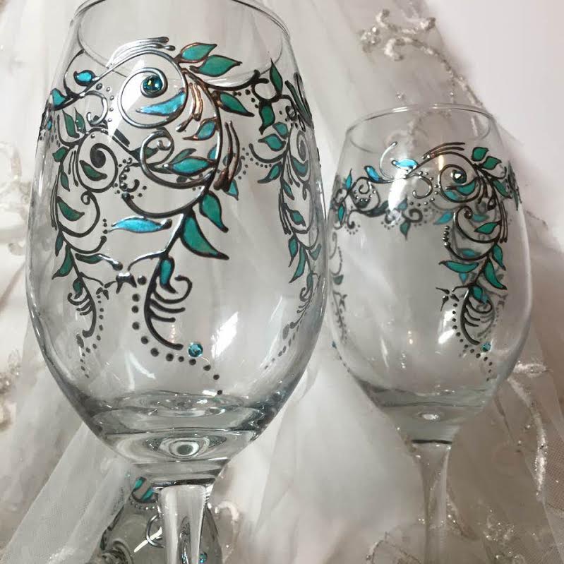 Hand-Painted Wine Glass – The Southern Mercantile