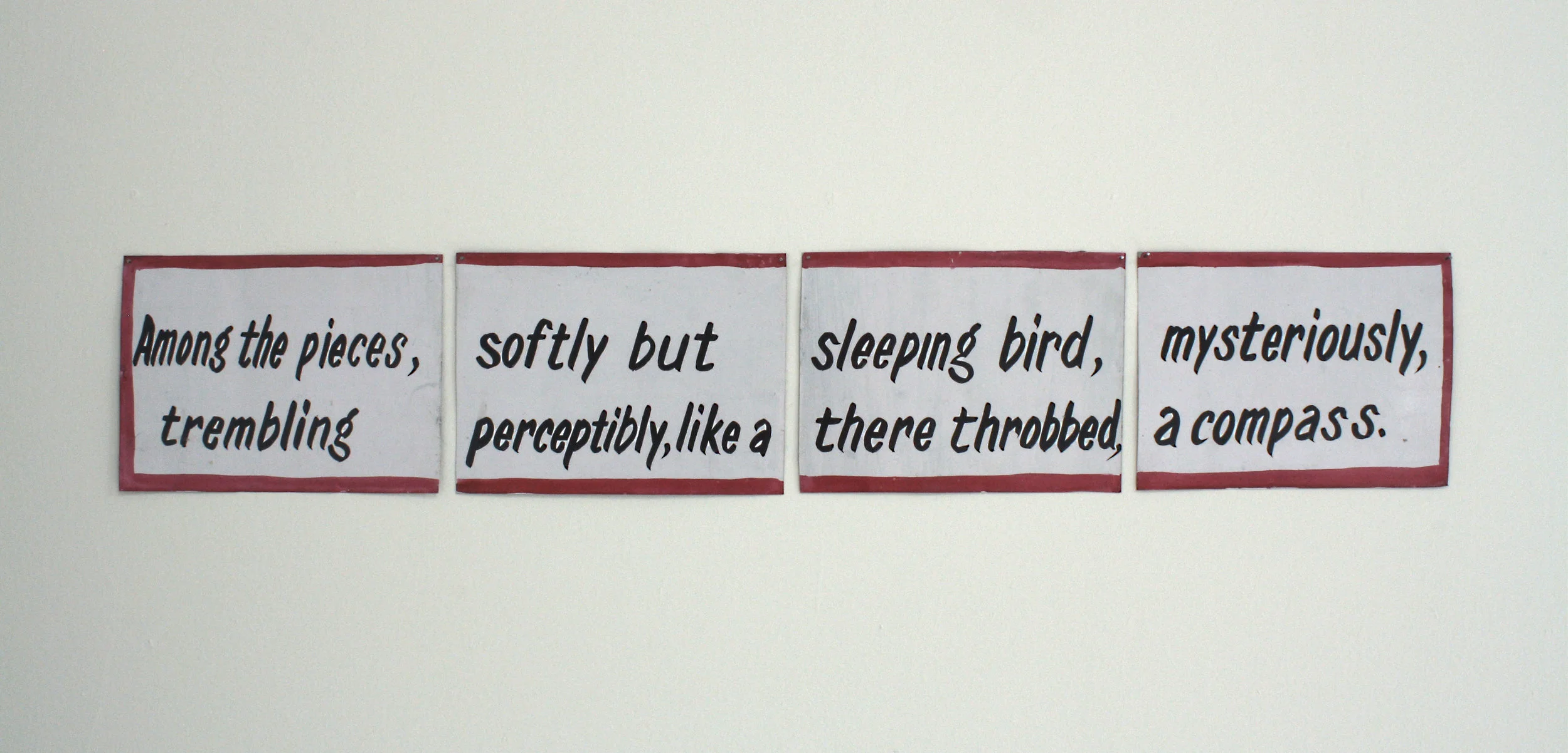 Orbis Tertius &nbsp;Paint on steel panels. &nbsp;6" x 34". &nbsp;&nbsp;Collaboration with, Karl Smith, M. Aslam Ali, and an unknown New Delhi sign painter.&nbsp;&nbsp;2009