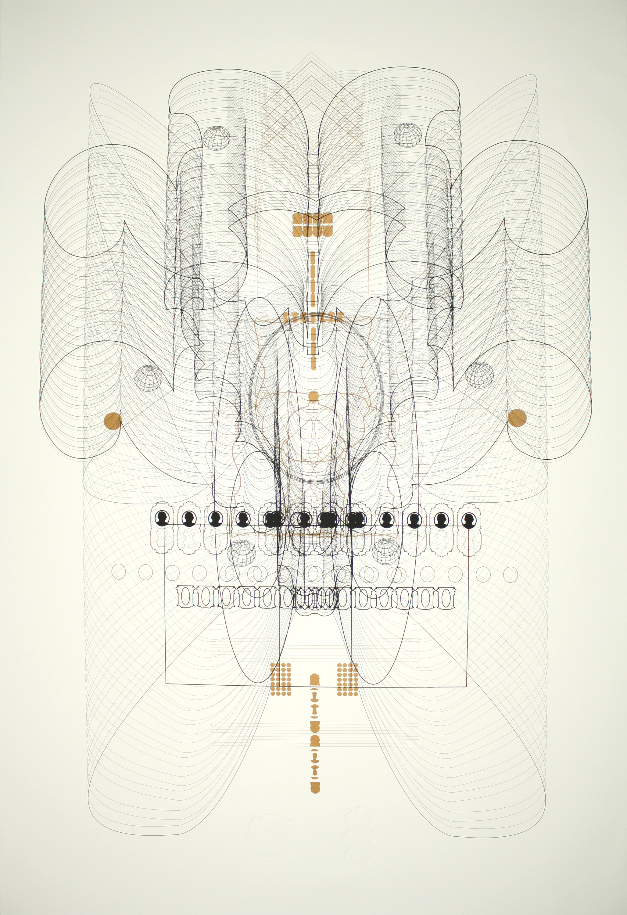 Voice of the People #4. Silkscreen, ink, and marker on paper, 30" x 44"
