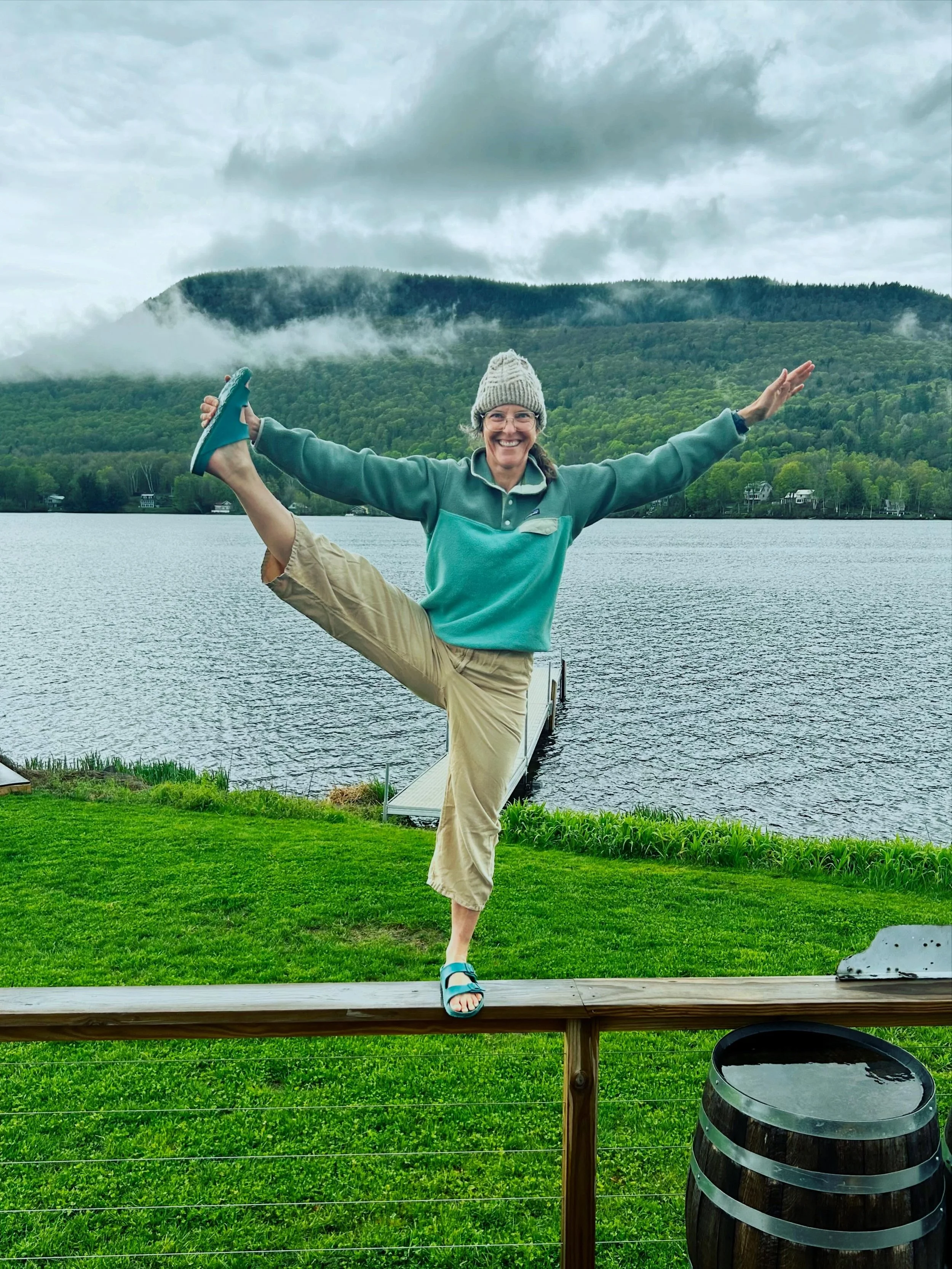 Yoga on the deck of The Elmore Store begins next week >>

Mondays and Thursdays 8:30-9:30 am June 1 - October 8. All levels suitable for most. Bring your own mat. Sliding scale donation split between meg and The Elmore Community Trust, $10/$15/