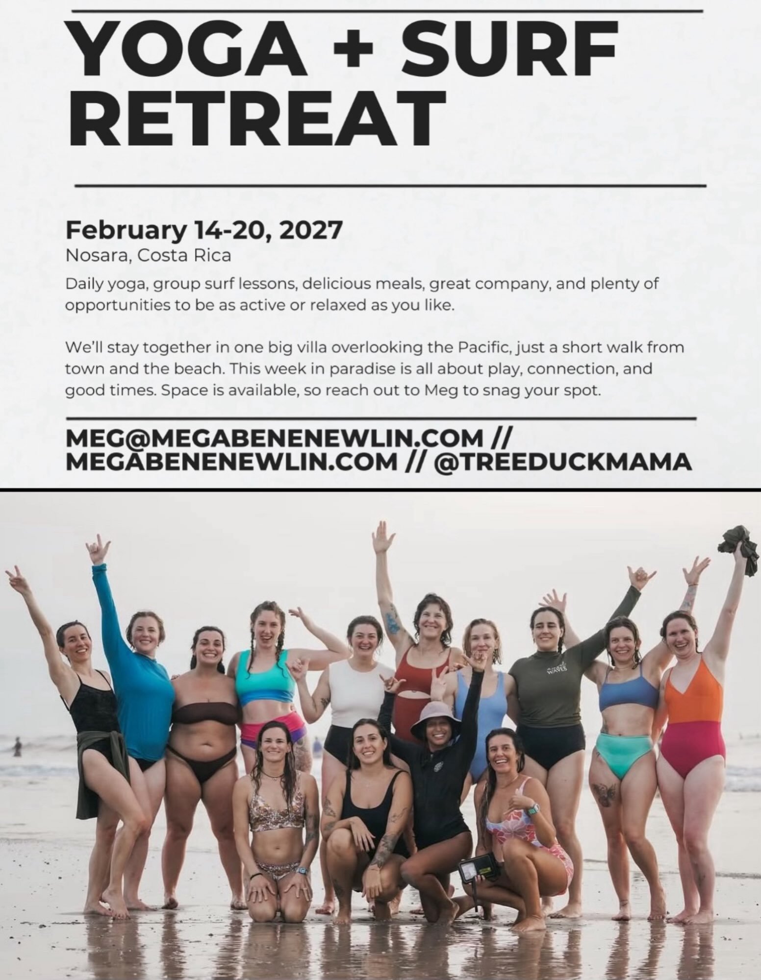 Retreat / Reconnect / Remember / Renew / Reinspire

Everything about this week in Costa Rica is a treat. The yoga, the ocean, the jungle, the food, the peace, the people. There's so many reasons we keep going back year after year. Come find out for y