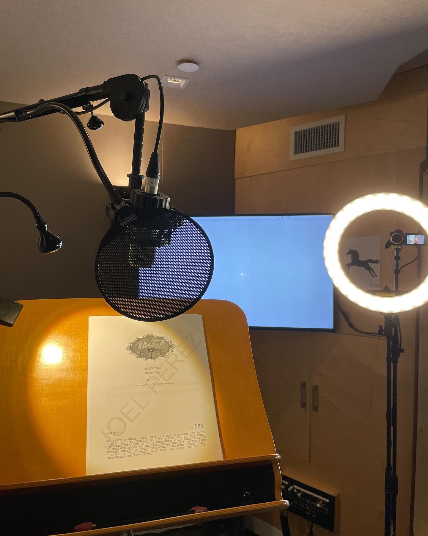 This is a photo from my VERY FIRST recording session for Hazbin in Oct 2021! 🤯