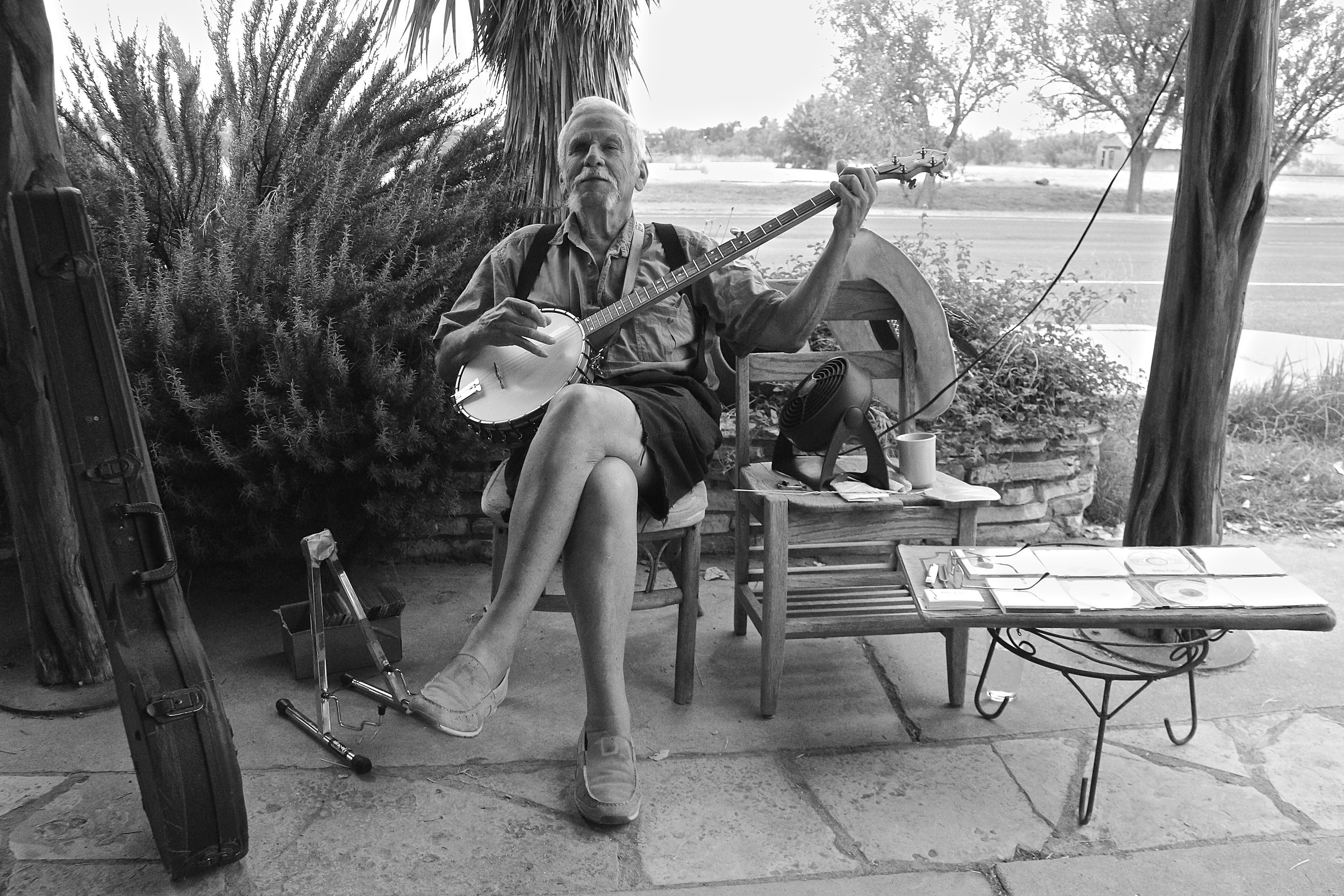  This lovely man plays banjo every morning outside of the Marathon Coffee Shop in Marathon, Texas. 